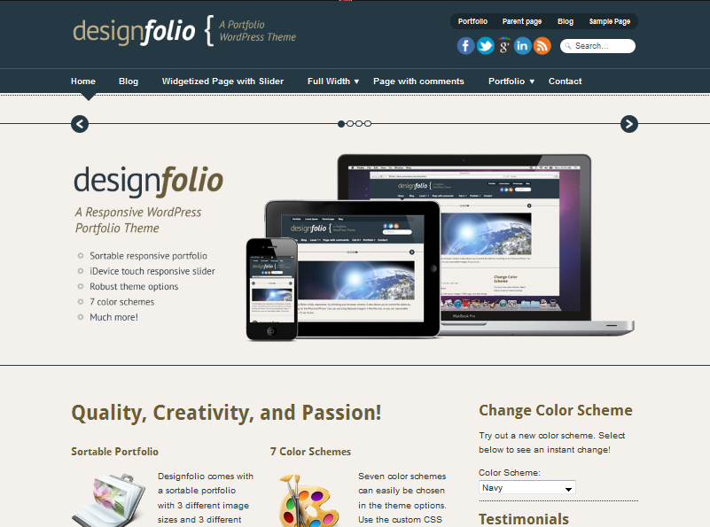 designfolio wordpress portfolio theme